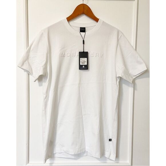 Monastery Couture White Logo T-Shirt Mens Size Medium - Picture 3 of 10